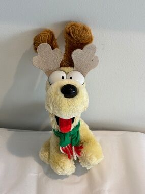 Vintage McDonald's Christmas Odie plush toy from Garfield 1991 stuffed yellow